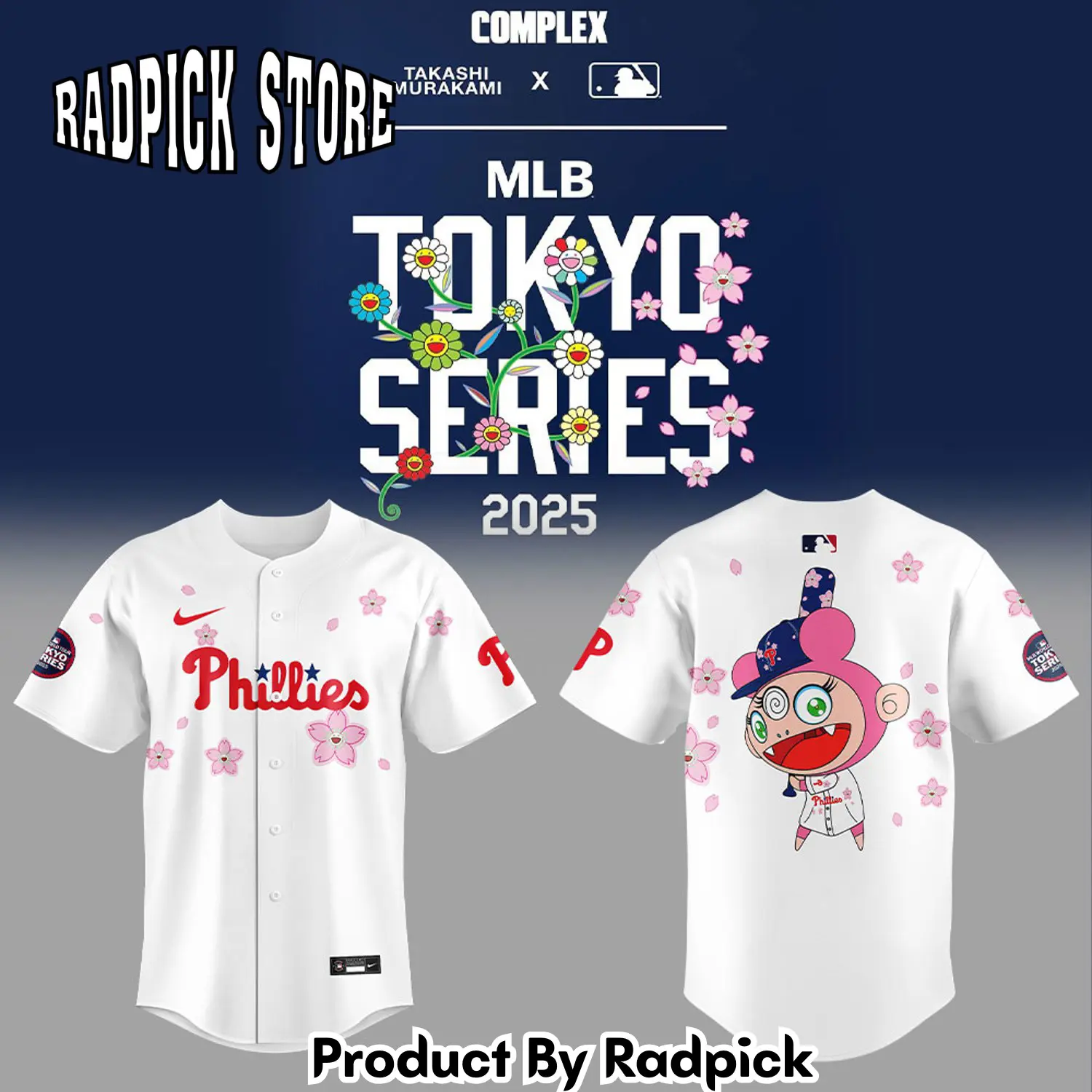 Radpick philadelphia phillies takashi murakami x mlb world tour tokyo series baseball jersey rp127213